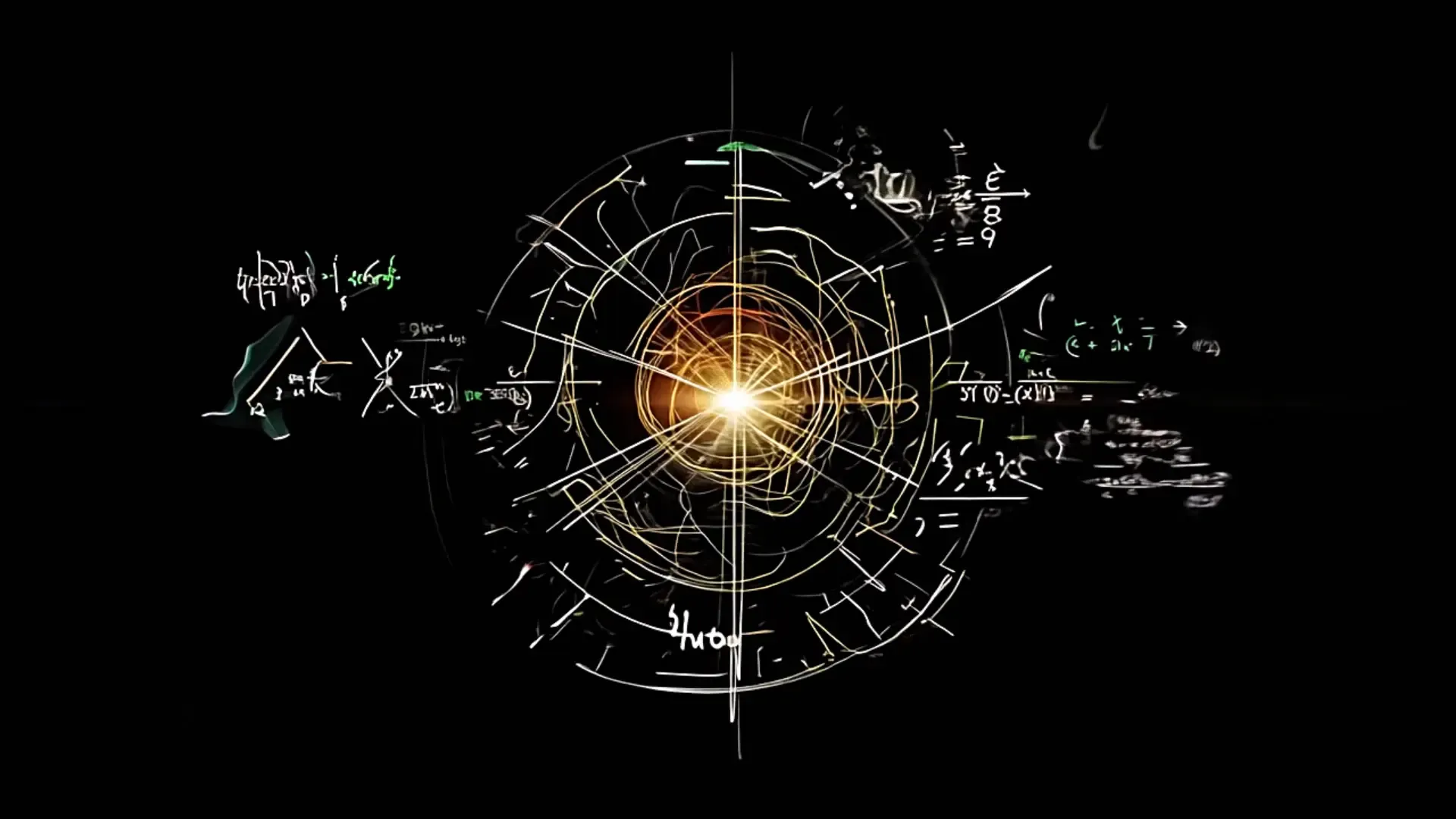 Math Formula Animation with Light Burst For Transition for Science Presentations